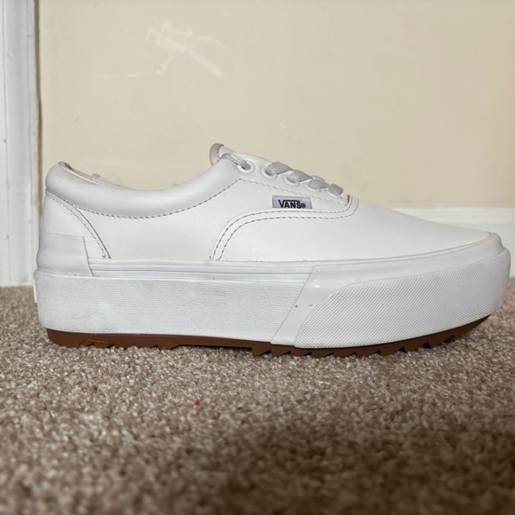 Van Era Stacked White Leather Sneakers - Picture 6 of 12
